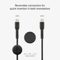 SBS USB-C Kabel mit Magnethalter Stoff schwarz