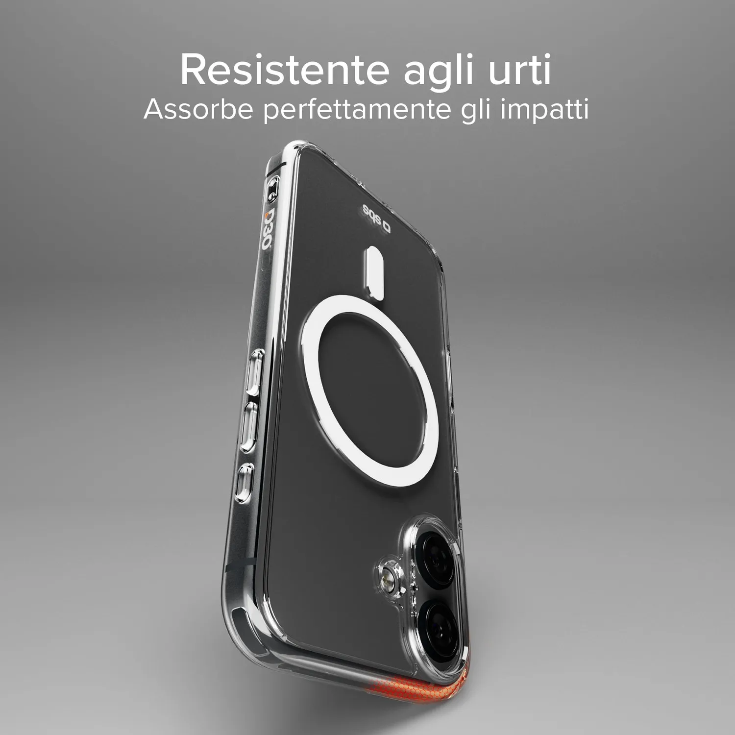 SBS D3O iPhone 16 Handyhülle transparent MagSafe stoßfest