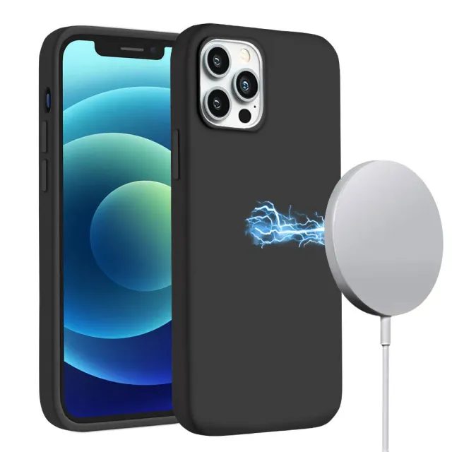 arktis Silikon iPhone 13 Pro Hülle MagSafe schwarz
