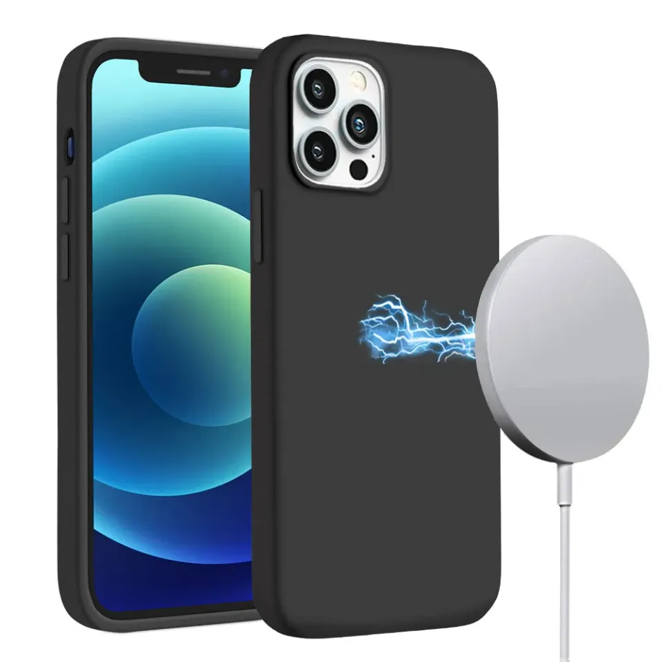 arktis Silikon iPhone 13 Pro Hülle MagSafe schwarz