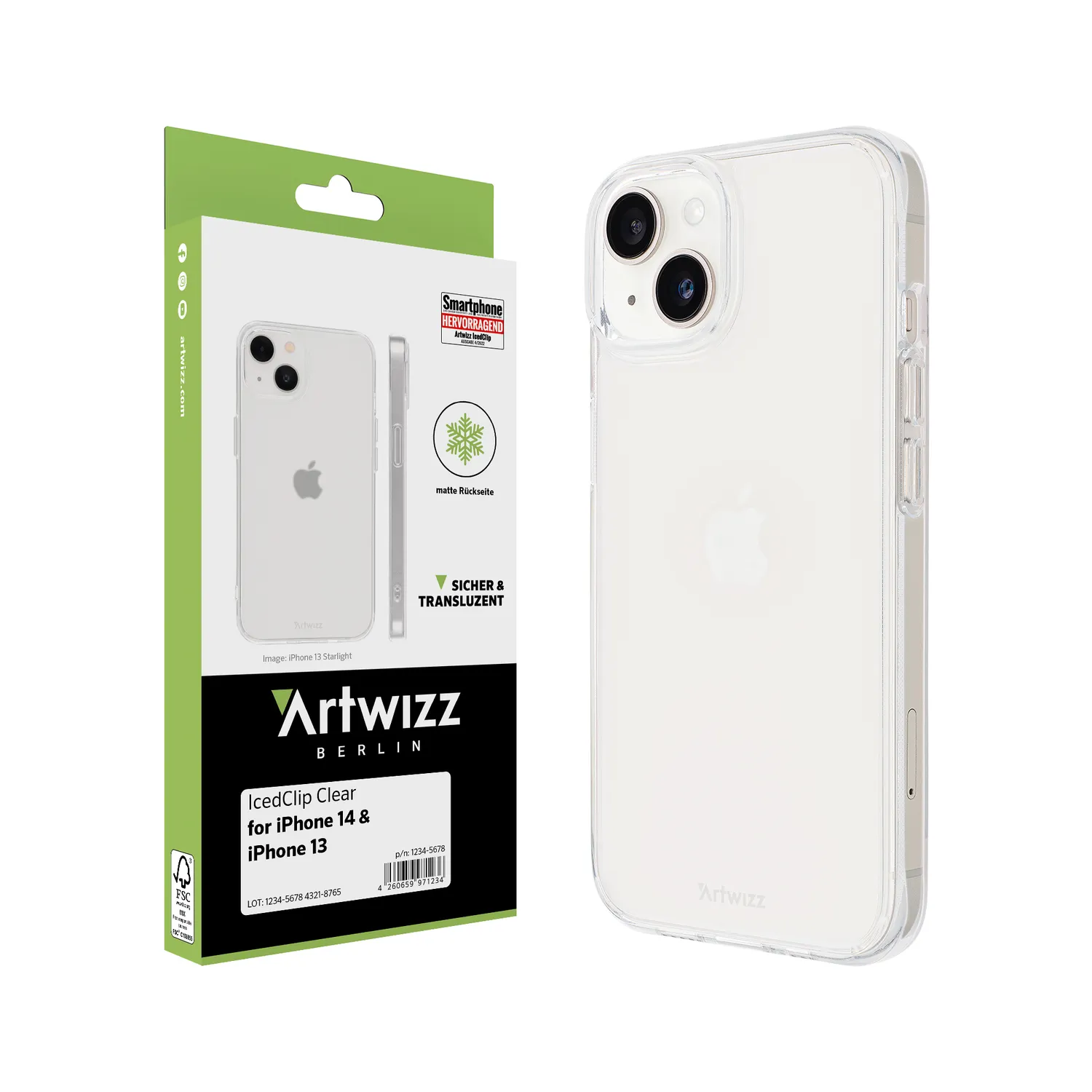 Artwizz IcedClip Clear iPhone 14/13 Hülle matt MagSafe