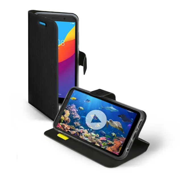 SBS Book Sense Honor 7S Huawei Y5 2018 Hülle Schwarz Stand