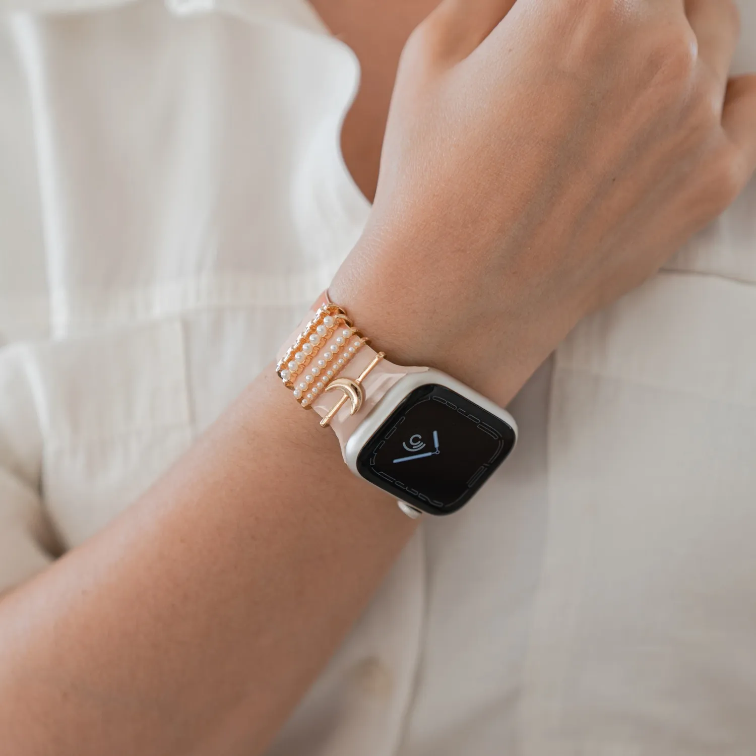 arktisband Apple Watch Charms Moon Gold Anhänger