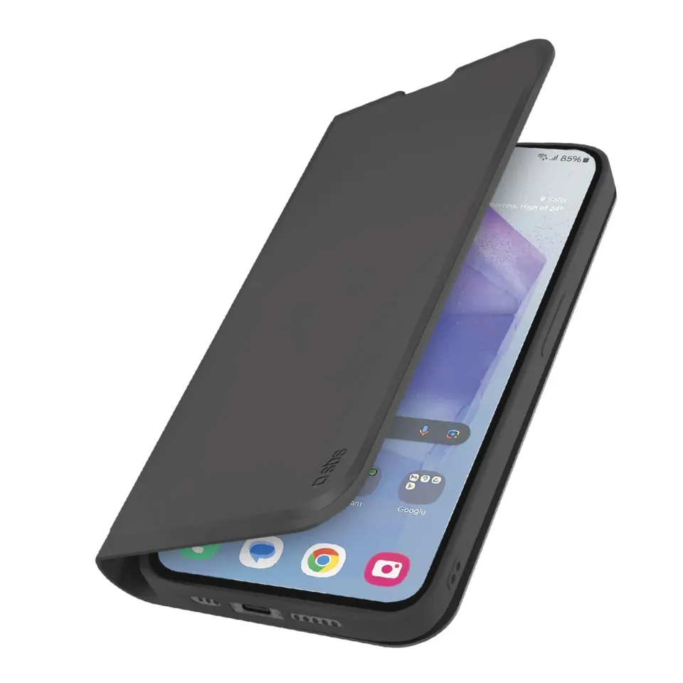 SBS Wallet Smooth Klapphülle Samsung Galaxy A55 Schwarz Karten