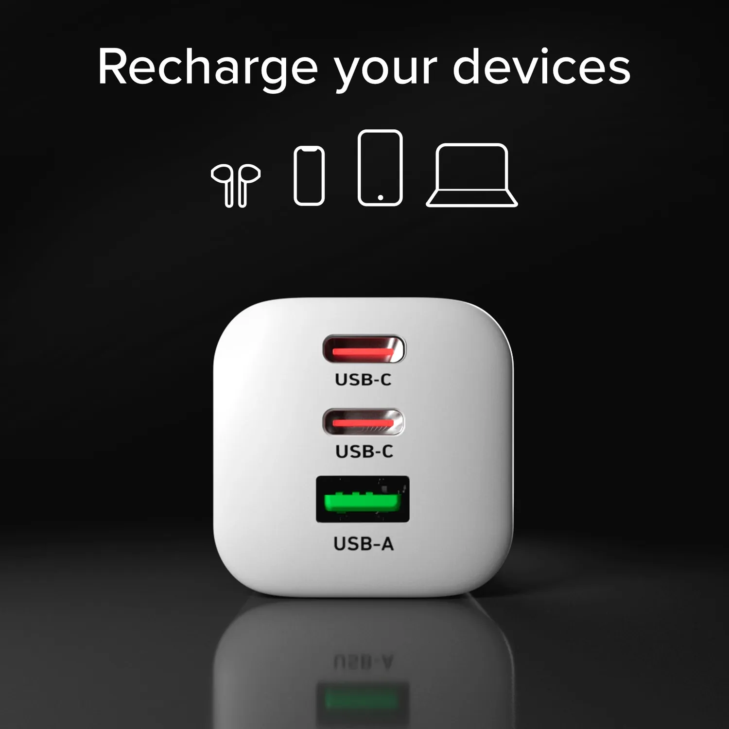 SBS 65W GaN Ladegerät 2x USB-C USB-A Power Delivery schwarz