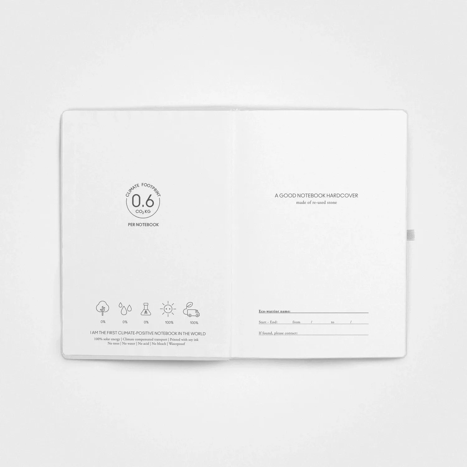 agood company Stone Paper Notizbuch A5 Snow White Hardcover