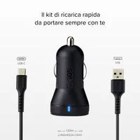 SBS Autoladegerät USB-C Set 10W 2-Port mit Kabel
