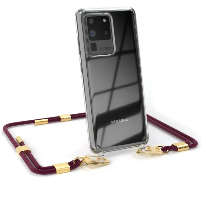 EAZY CASE Galaxy S20 Ultra Handykette Beere Gold stoßfest
