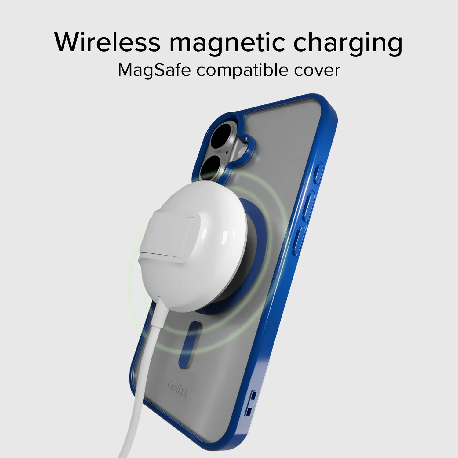 SBS MagSafe Handyhülle blau für iPhone 16 Plus mit Farbrand