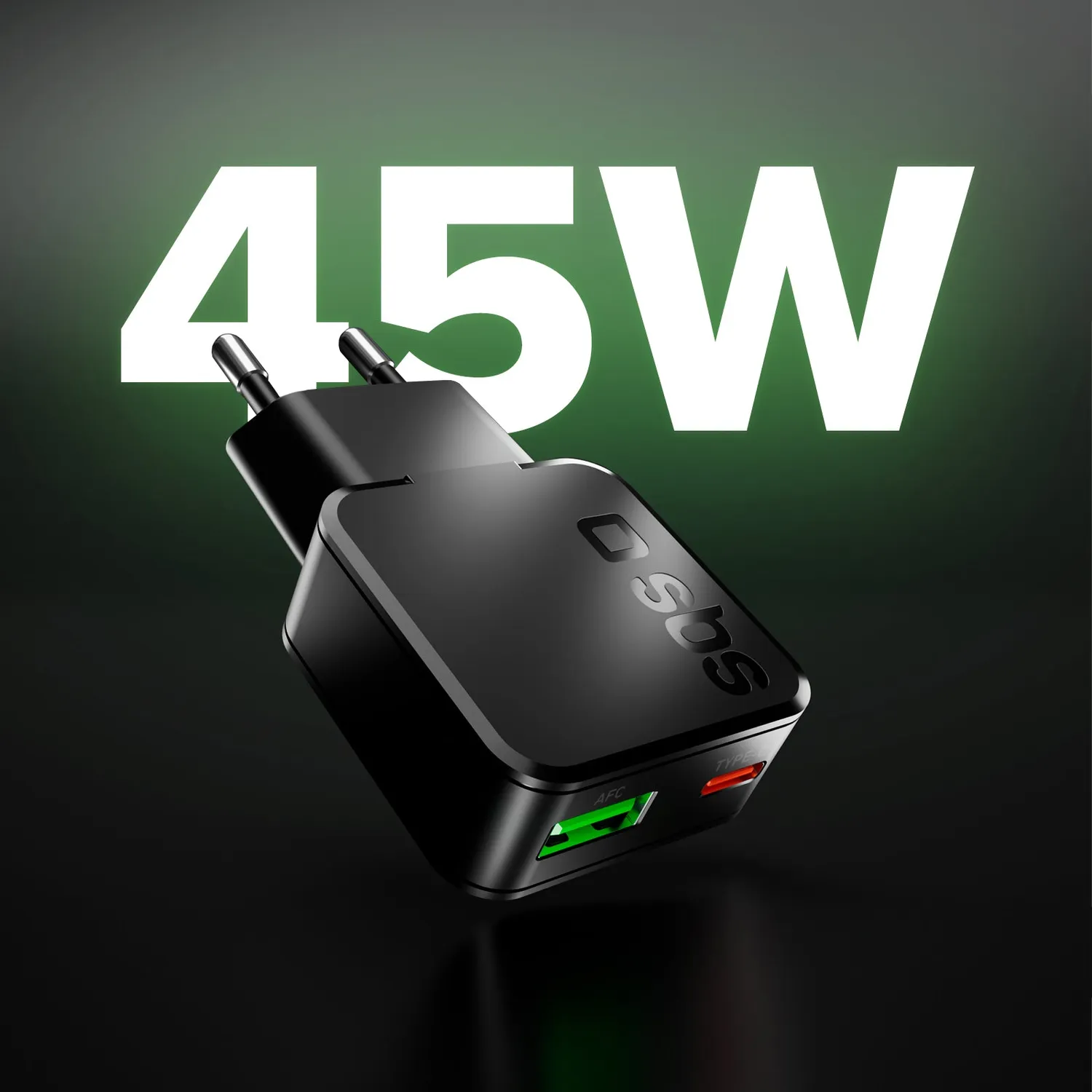 SBS 45W Wandladegerät USB-C Ultra Slim Dual
