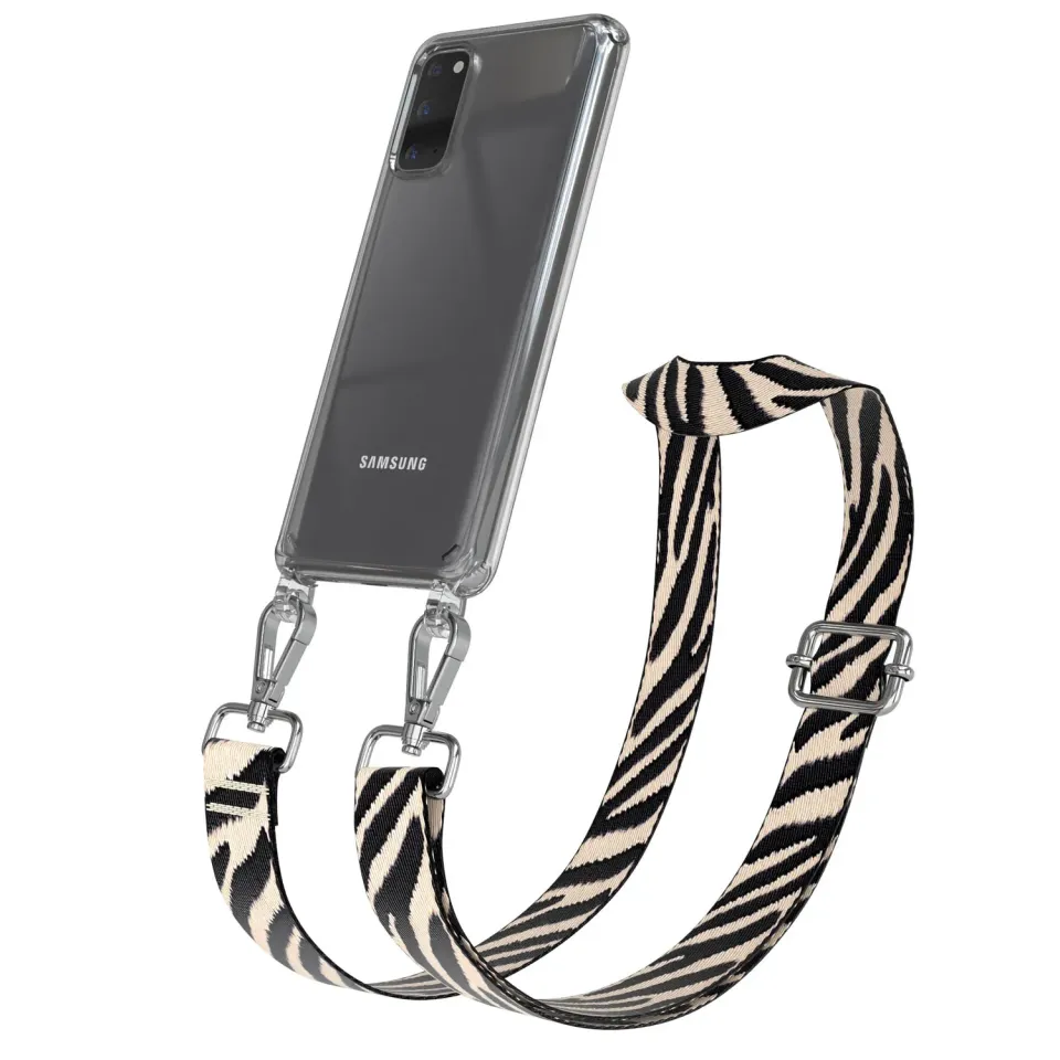 EAZY CASE Galaxy S20 Handykette Zebra Schwarz-Beige