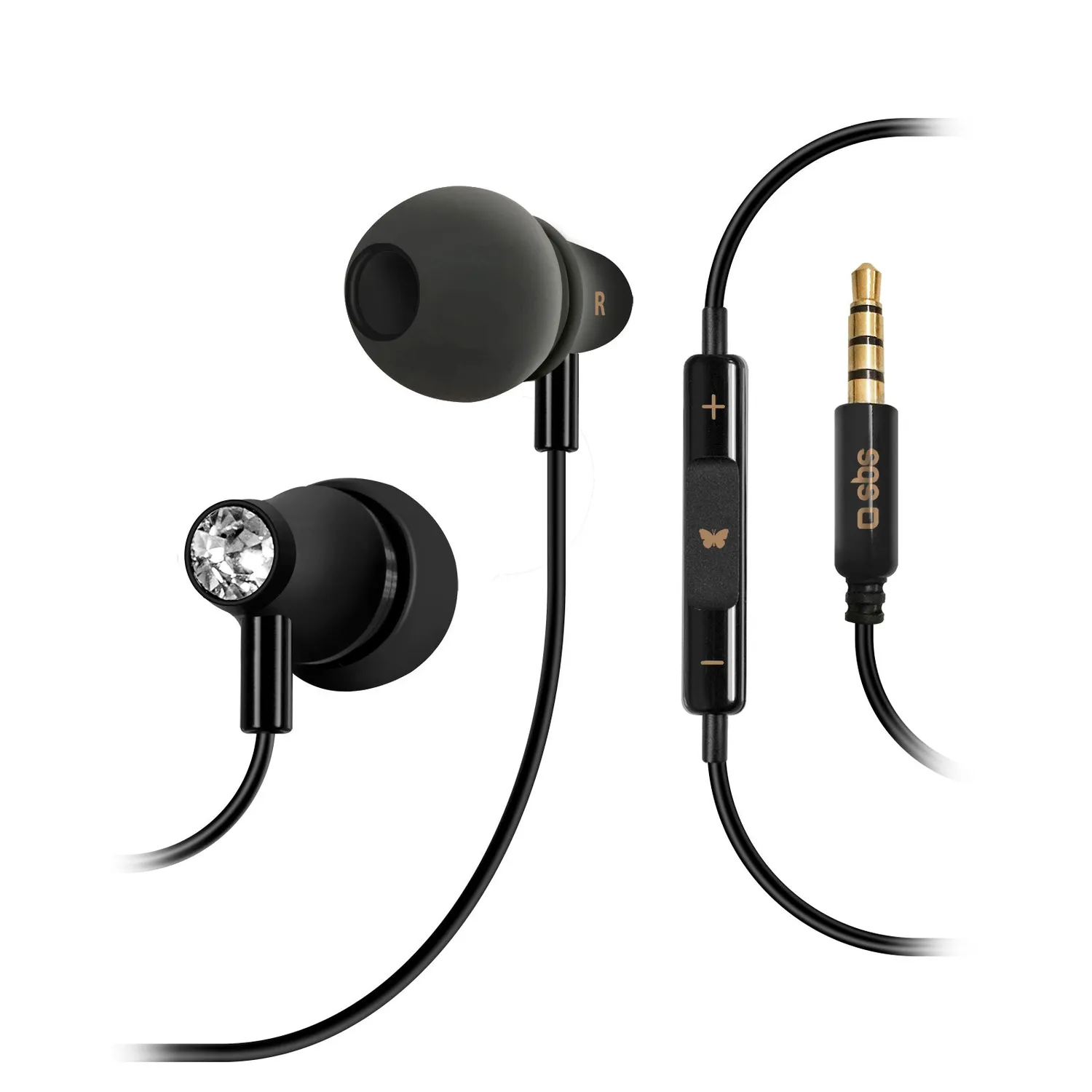 SBS Diamond Stereo Kopfhörer Kabel Weiß mit Mikrofon