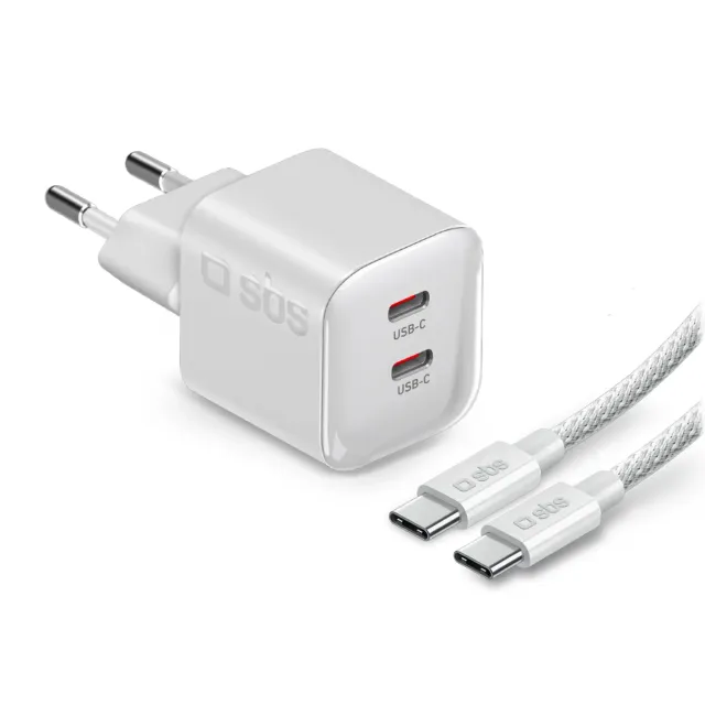 SBS 60W PD 3.2 AVS Wandladegerät 2-Port mit Kabel 1,5 m