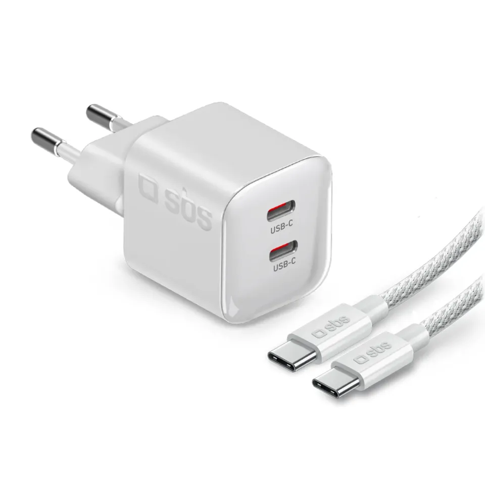 SBS 60W PD 3.2 AVS Wandladegerät 2-Port mit Kabel 1,5 m