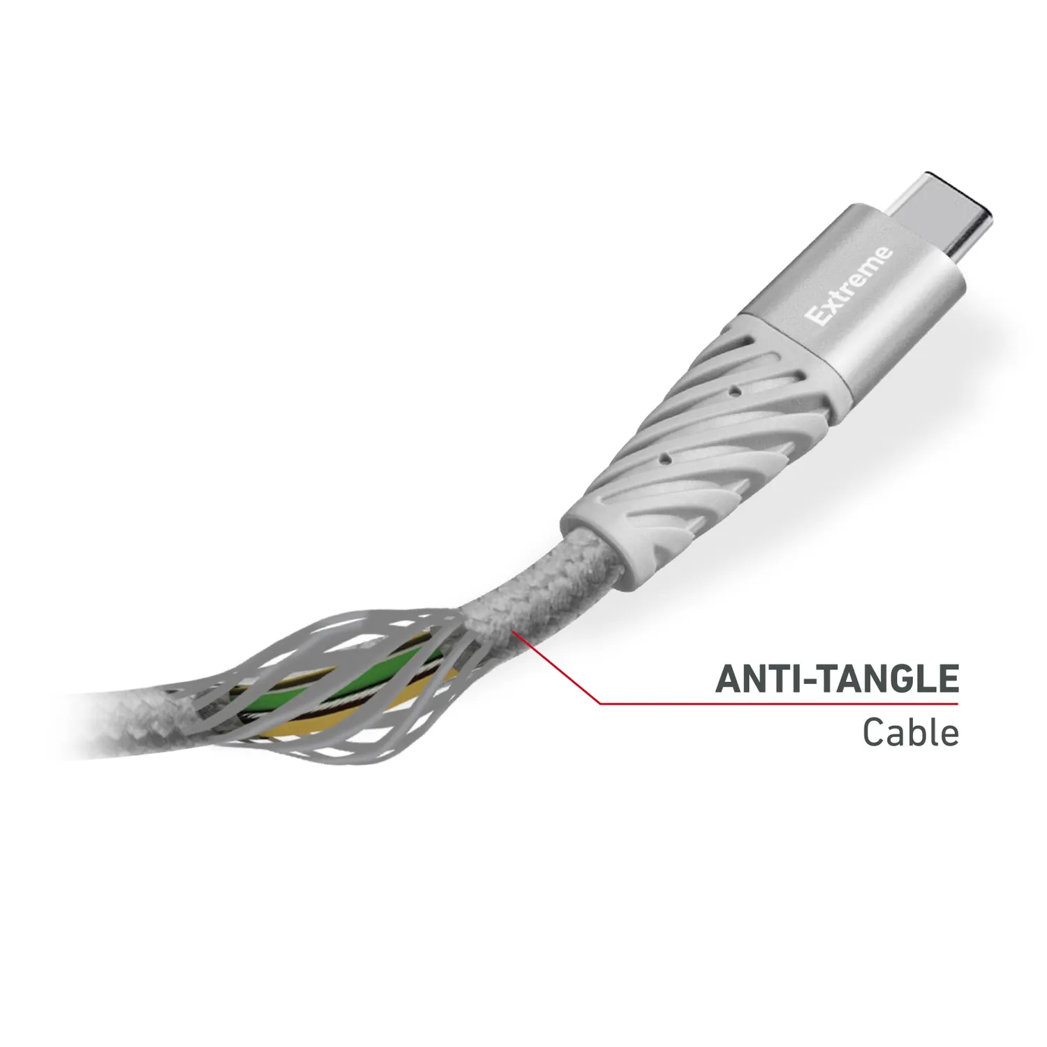 SBS Extreme USB-A USB-C Kabel 1,5m Aramid grau