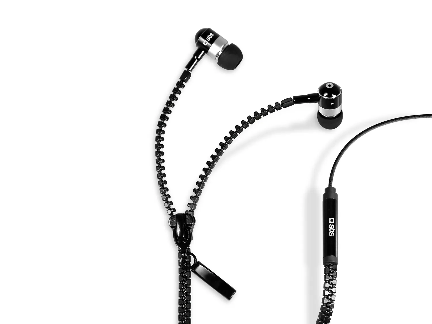 SBS Zip Stereo Kopfhörer 3,5 mm mit Mikro schwarz