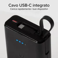 SBS Powerbank 10000 mAh 20W USB-C Kabel schwarz