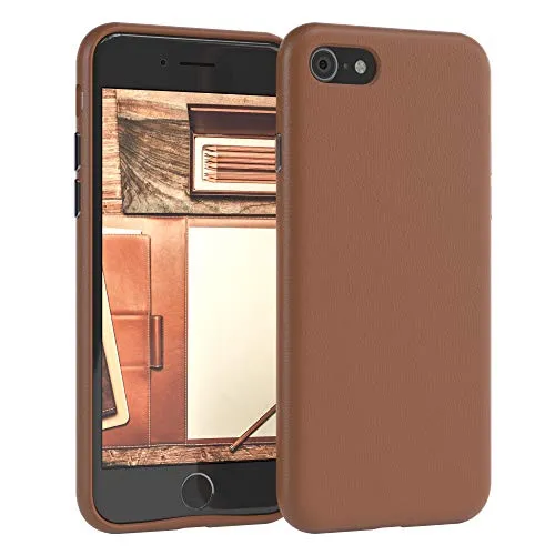 EAZY CASE iPhone SE 2022/2020/8/7 Kunstlederhülle Braun