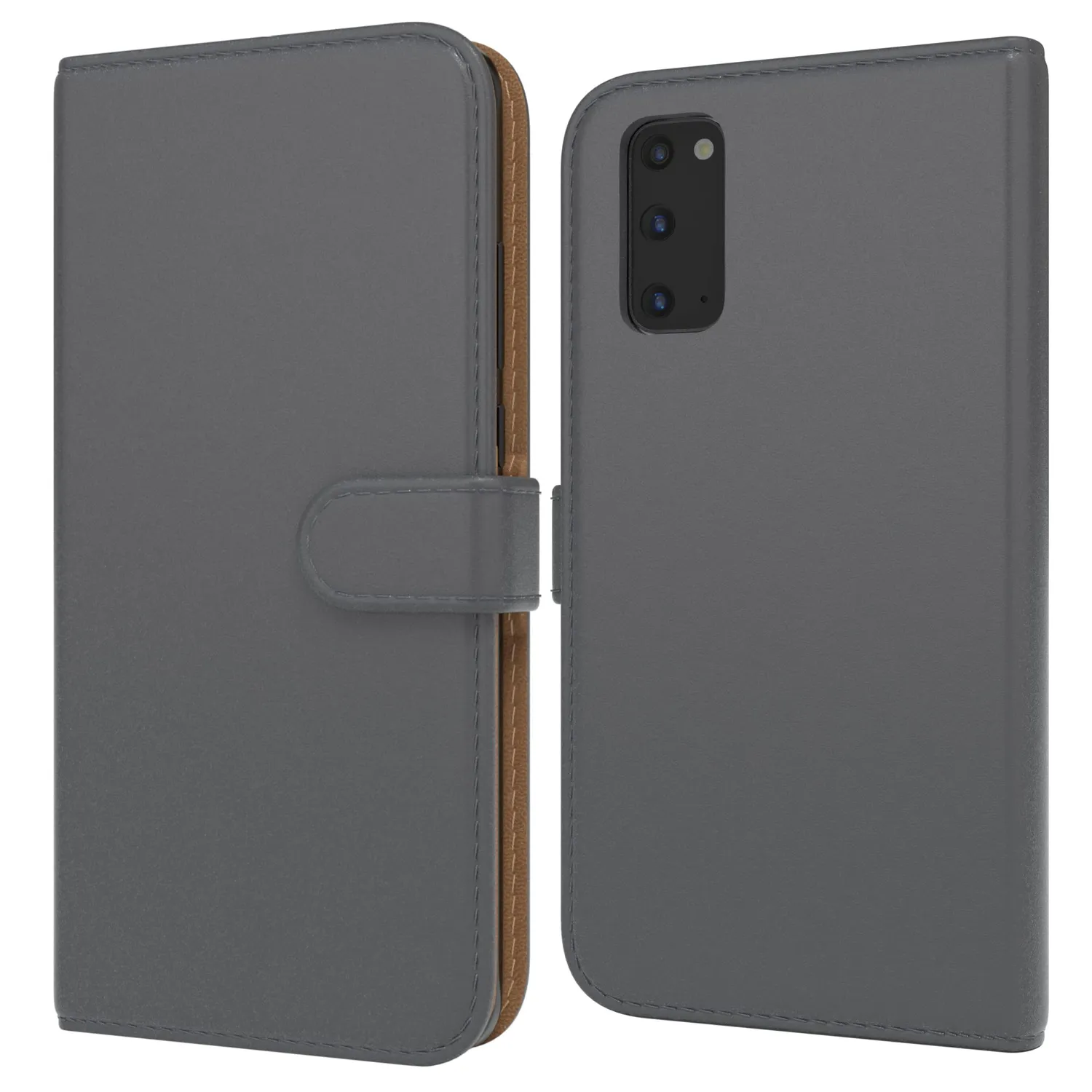 EAZY CASE Galaxy S20 Klapphülle Book Anthrazit Standfunktion