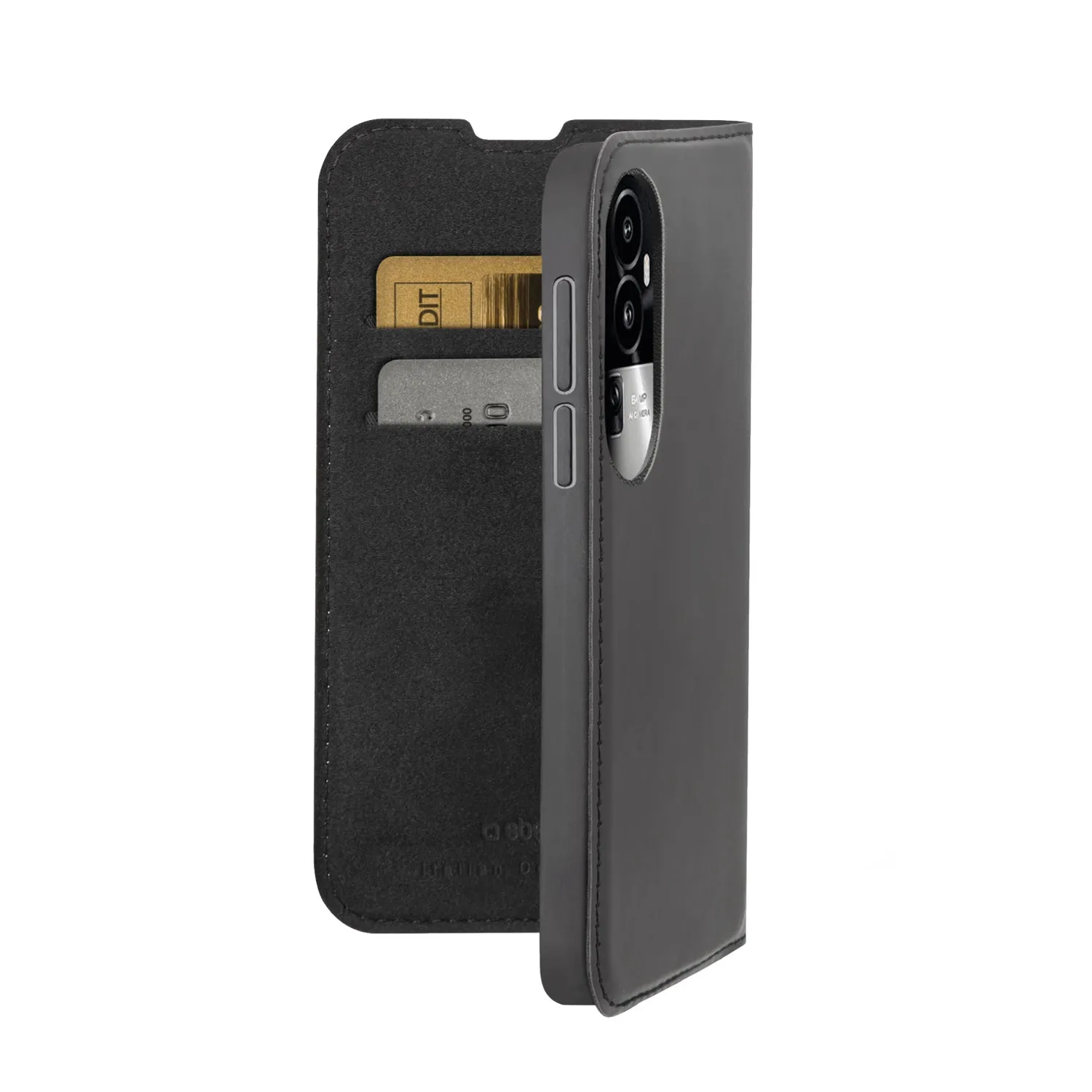 SBS Wallet Lite Reno 10 Handyhülle schwarz Leder
