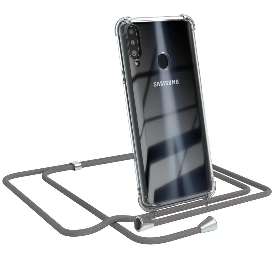 EAZY CASE Galaxy A20s Handykette Anthrazit mit Band