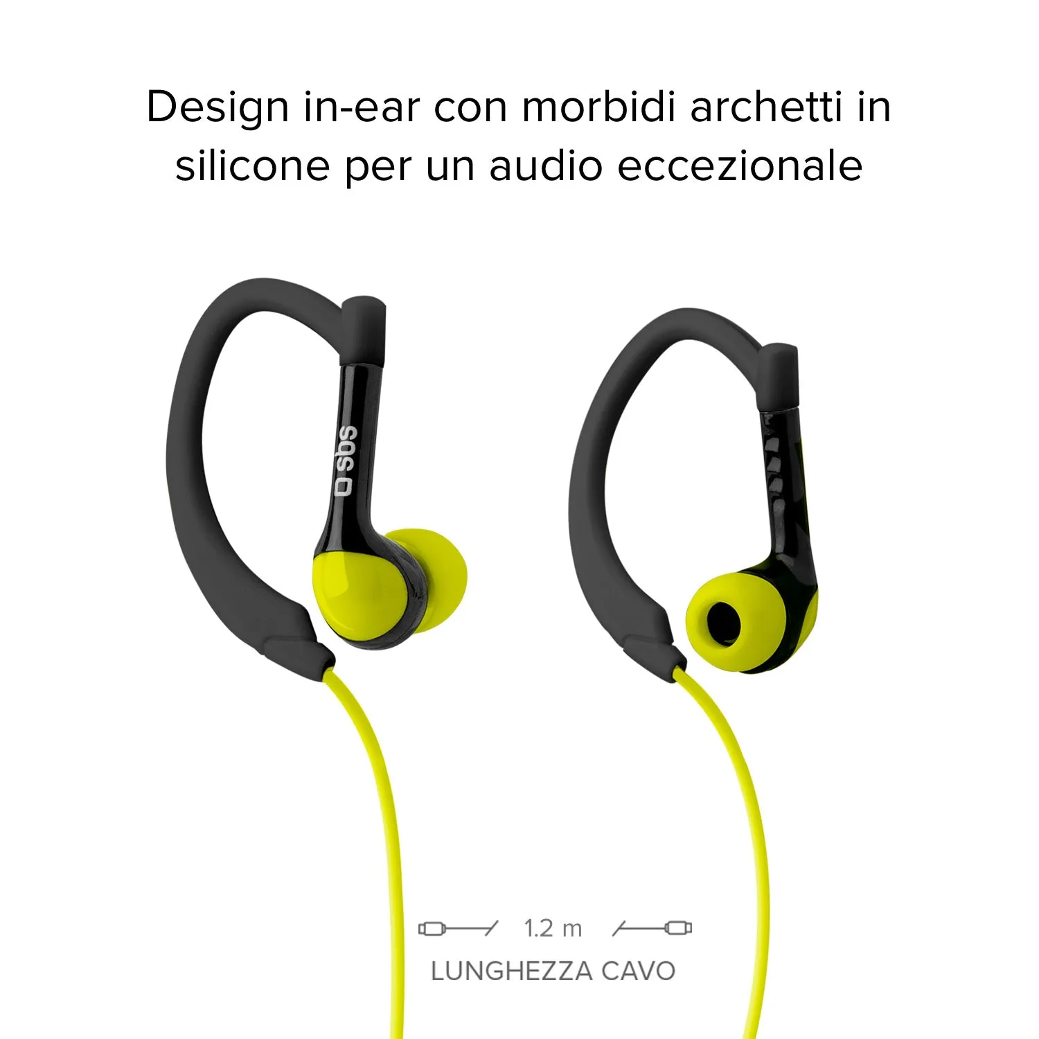 SBS Sport Kopfhörer In-Ear Bügel Gelb Kabel