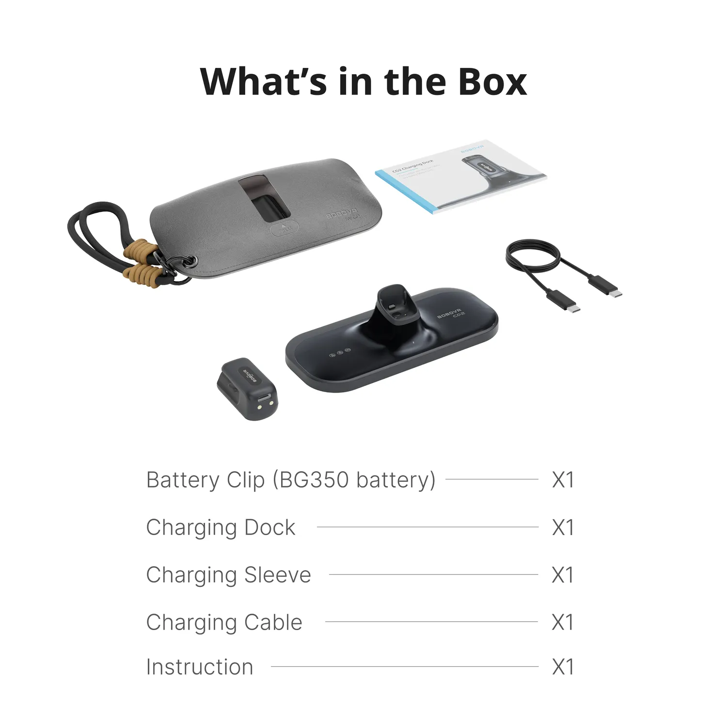 BOBOVR CG2 Ladestation Ray-Ban Meta Clip 350mAh
