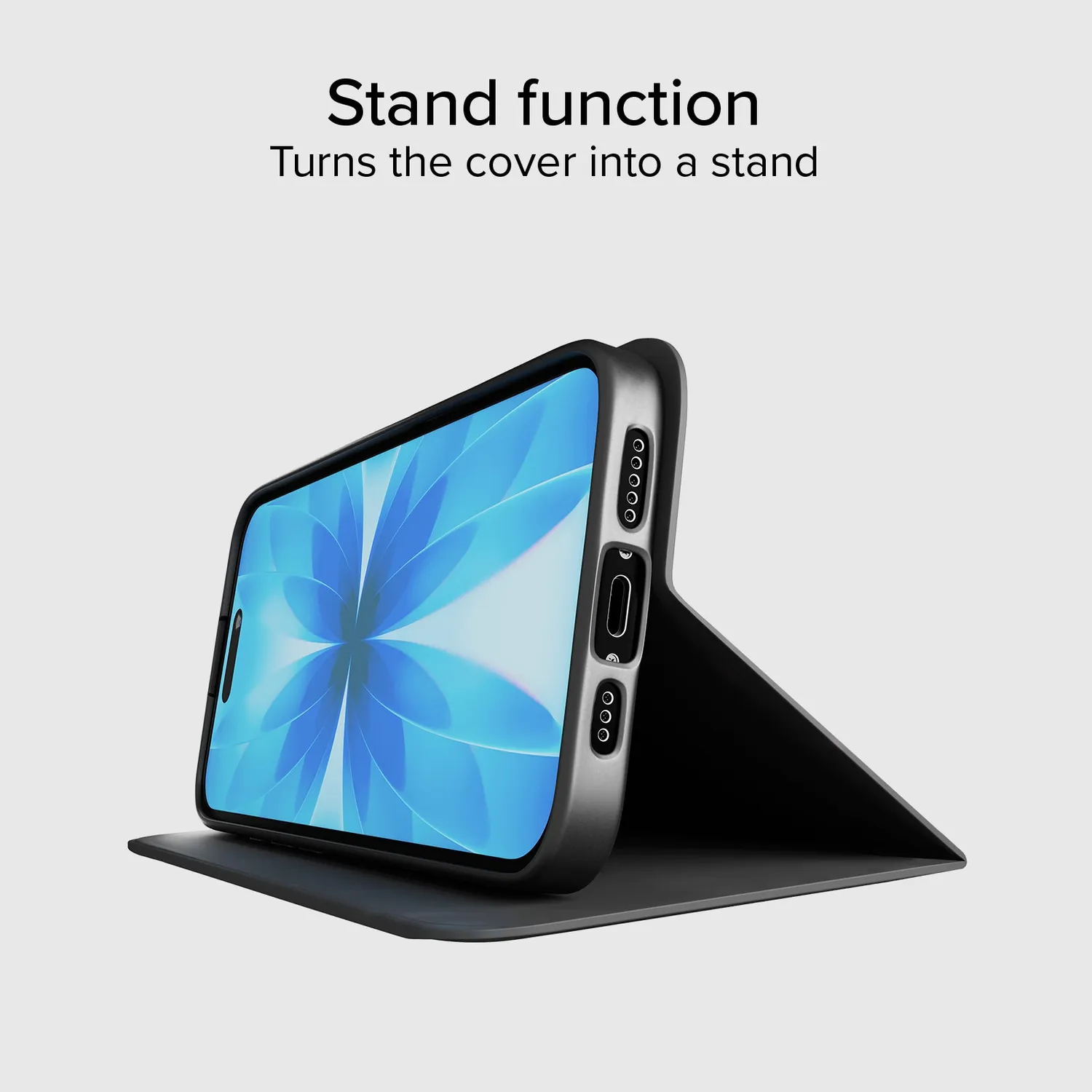 SBS Wallet Smooth iPhone 17 Bookcover Schwarz Stand