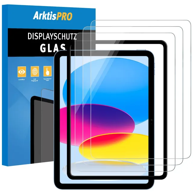 arktis iPad 11" Panzerglas 2022/2025 3er Set 9H