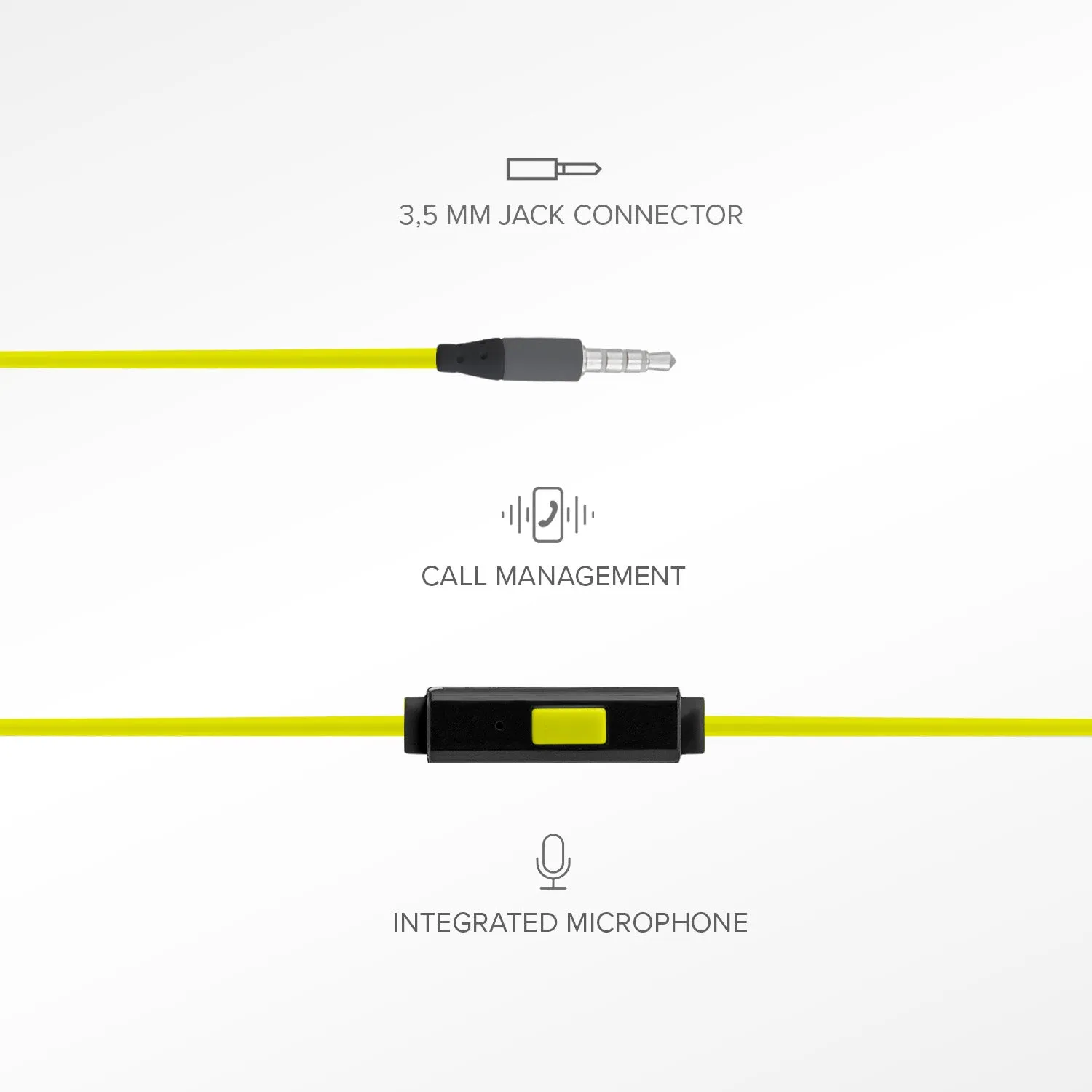 SBS Sport Kopfhörer In-Ear Bügel Gelb Kabel