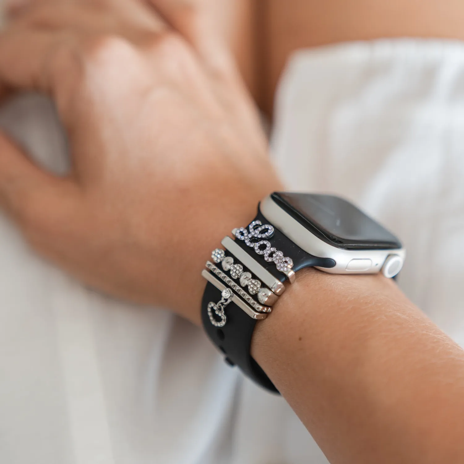 arktisband Apple Watch Charms Blush Love Silber