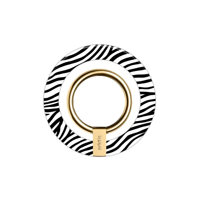 arktis MagSafe Ringhalter Zebra Handy-Ring Gold N52-Magnet