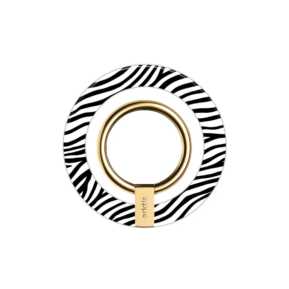 arktis MagSafe Ringhalter Zebra Handy-Ring Gold N52-Magnet