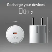 SBS Wandladegerät Schuko USB-C 45W PD mit Steckdose