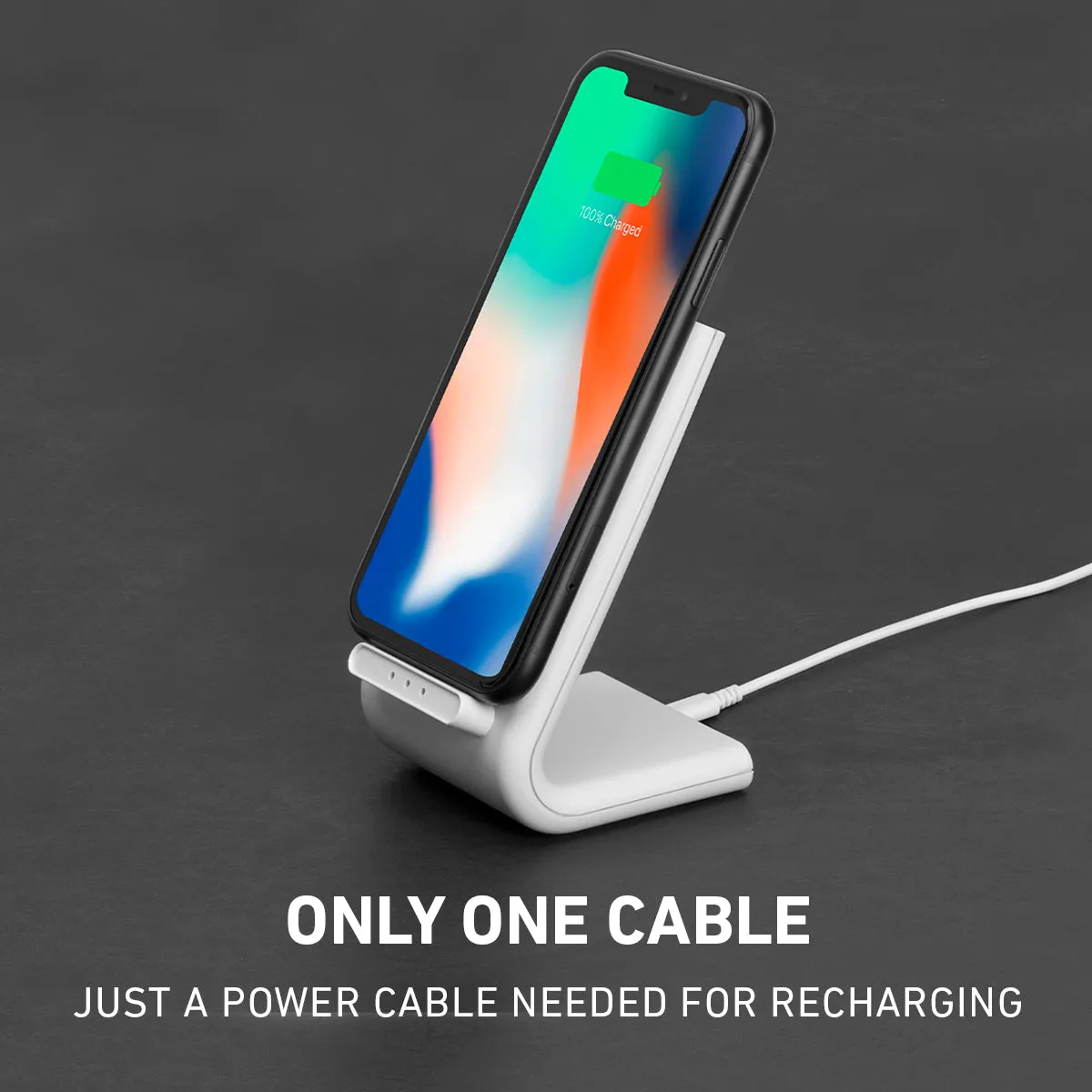 SBS Wireless Tischladegerät Weiß 10W Schnellladung Stand