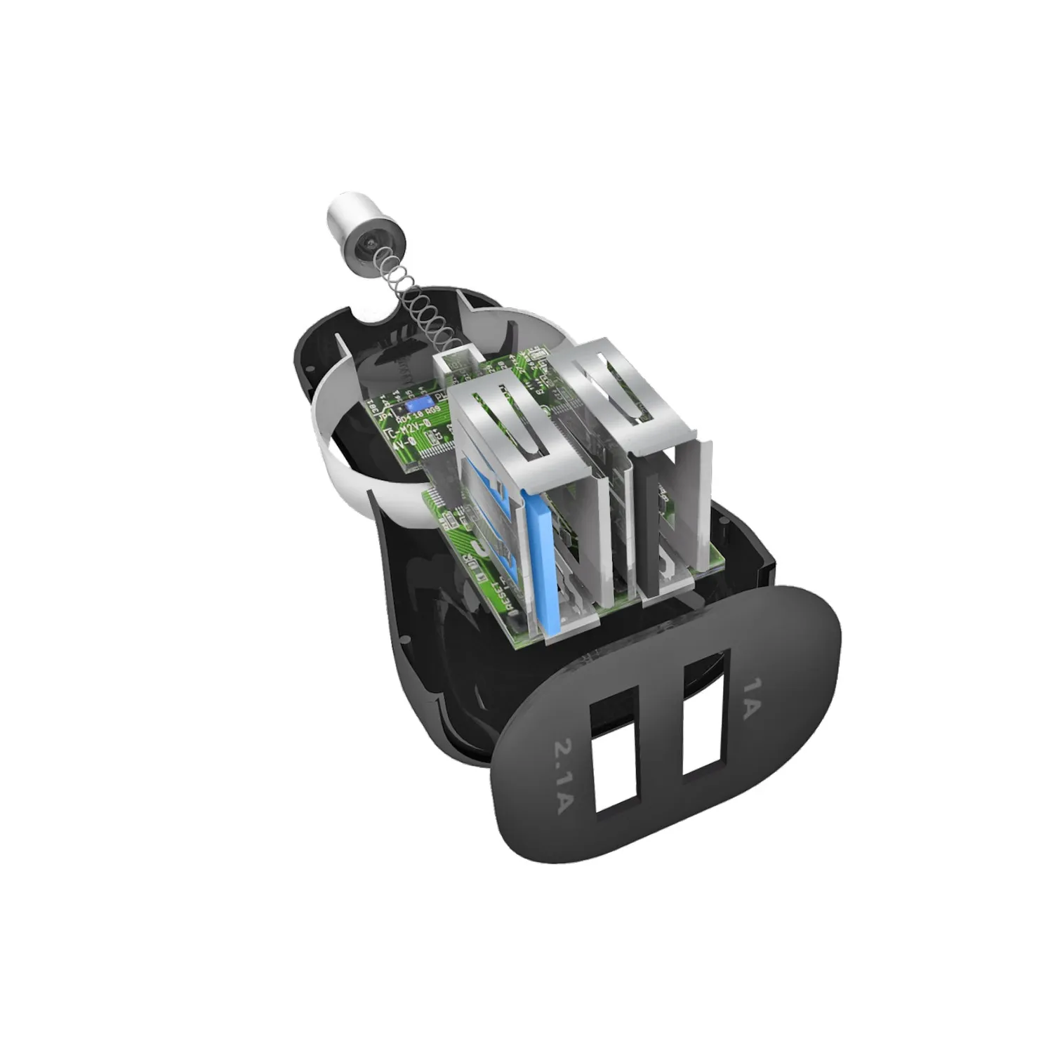 SBS 10W Auto Ladegerät 2xUSB mit USB-C Kabel Schnell