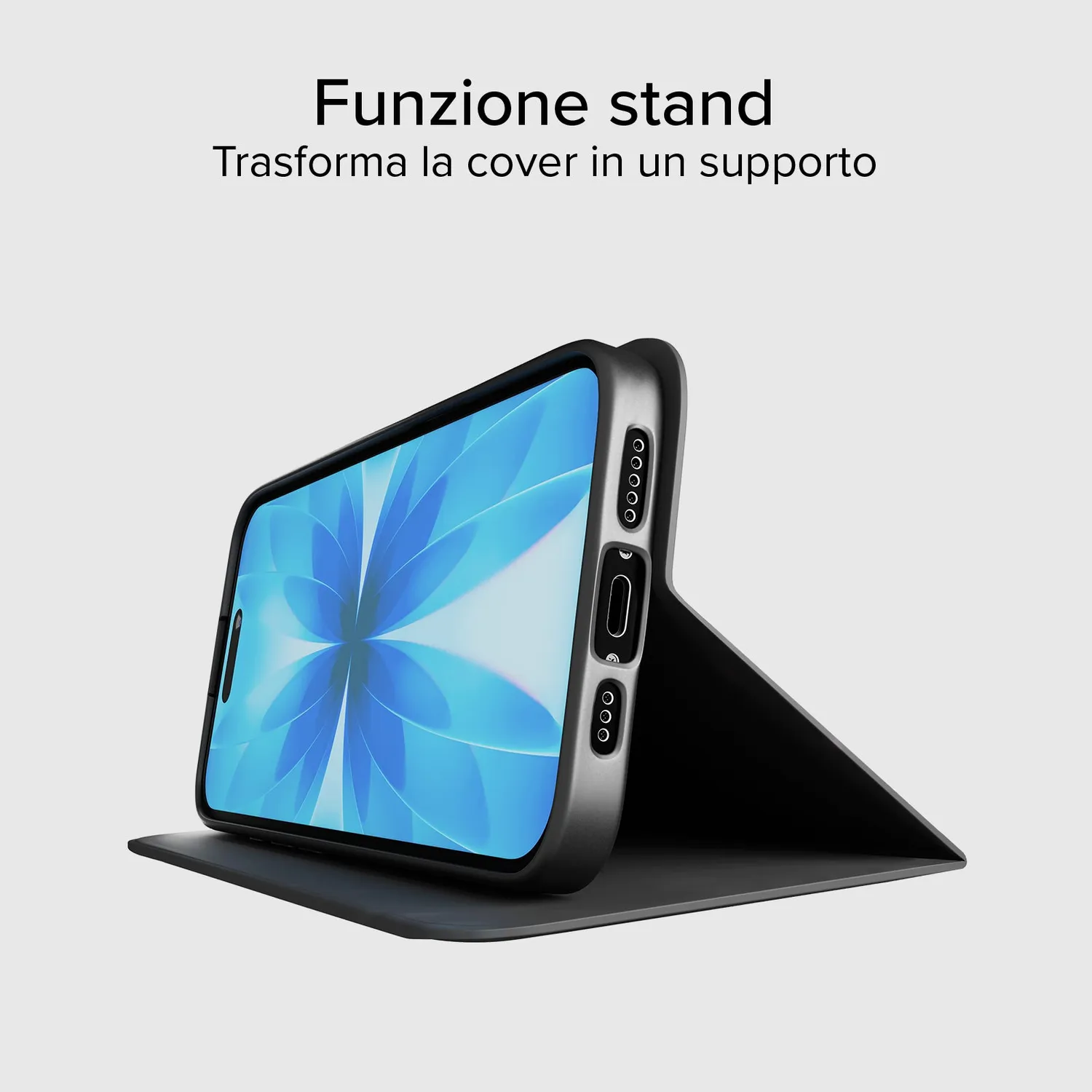 SBS Wallet Smooth iPhone 17 Bookcover Schwarz Stand