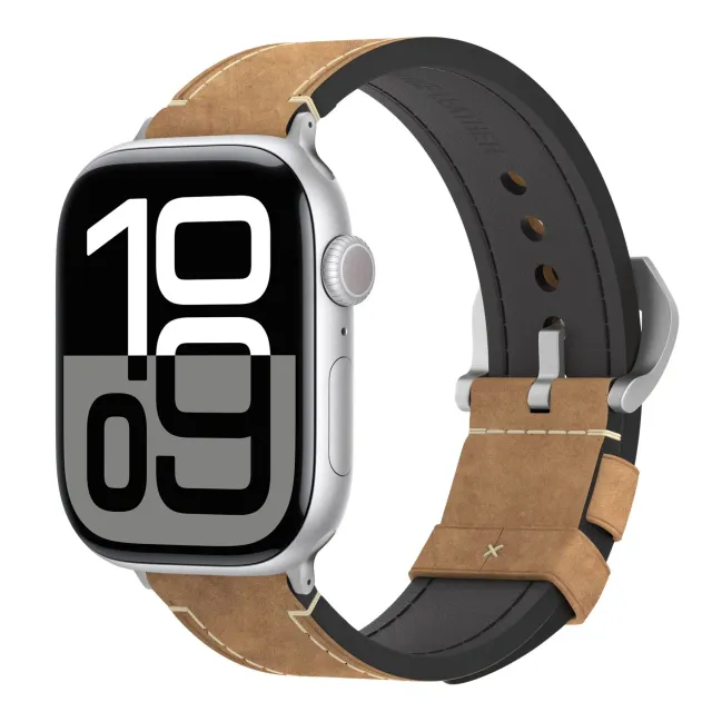 arktis Palermo Grande Apple Watch Armband Wüstenbraun Leder