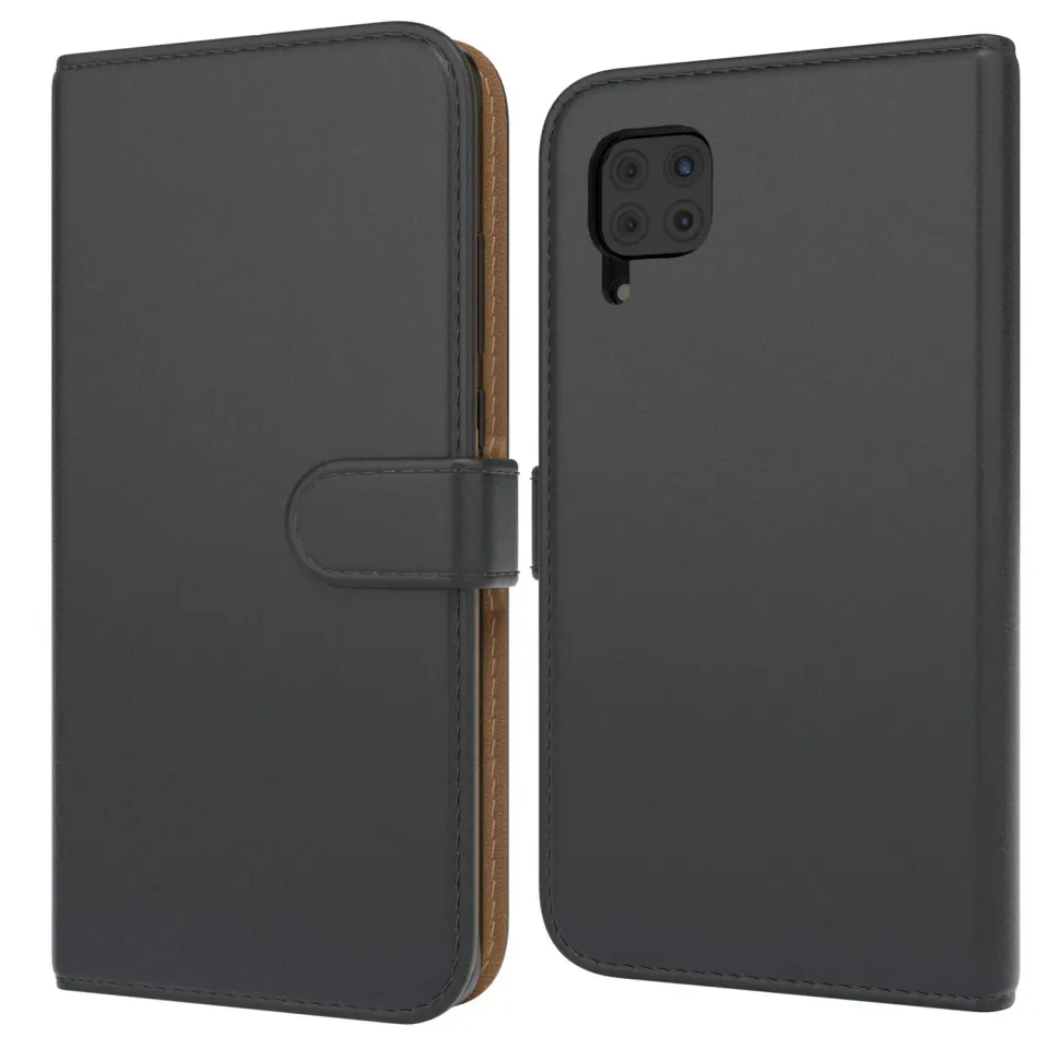 EAZY CASE Huawei P40 Lite Klapphülle Book Schwarz Leder