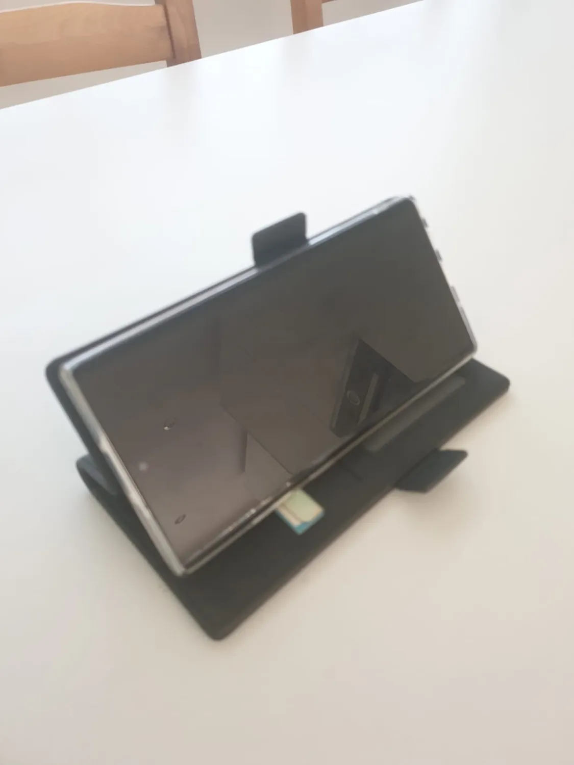YATWIN Samsung Galaxy Note 10 Plus Klapphülle Schwarz Leder mit Kartenfach