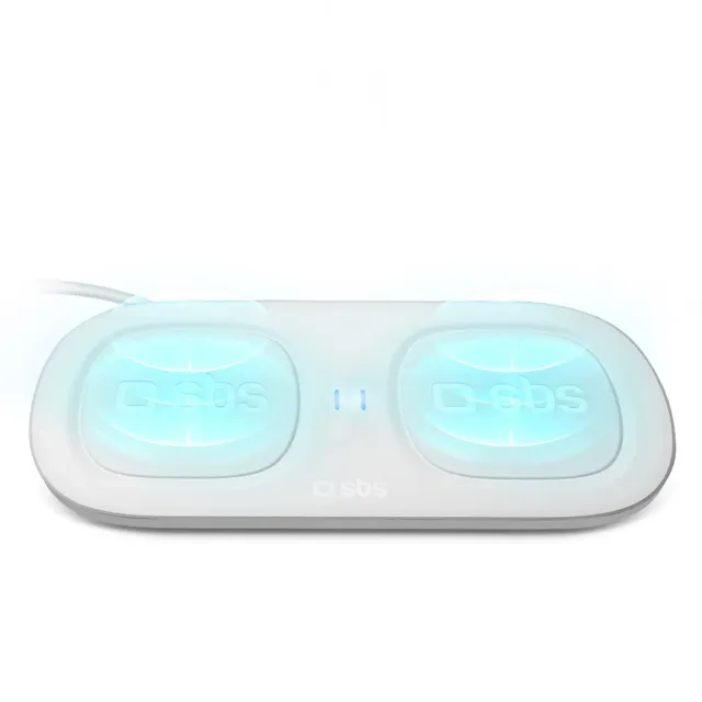 SBS Doppel Wireless Charger 5W+5W Ladestation Qi schwarz