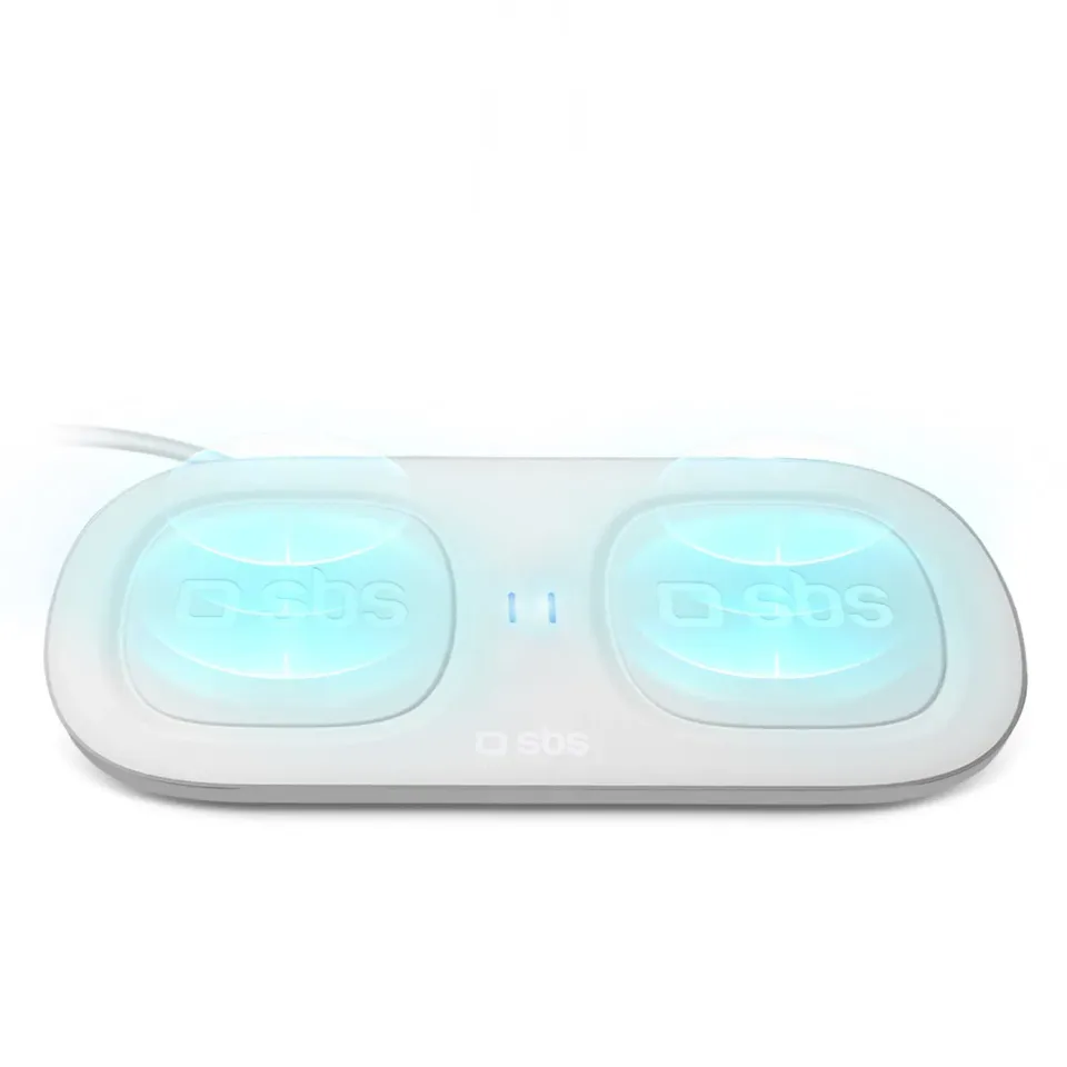 SBS Doppel Wireless Charger 5W+5W Ladestation Qi schwarz
