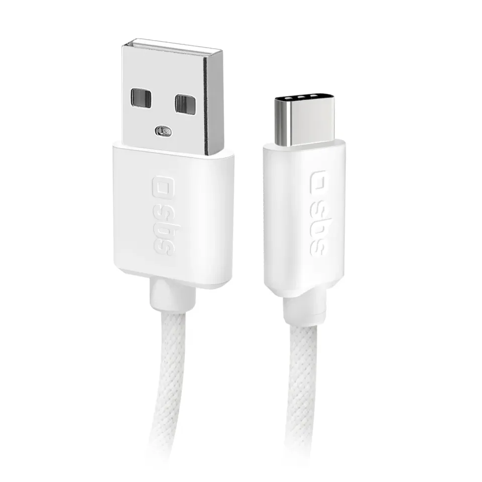 SBS USB-A USB-C Gewebekabel 1,5m Klettband schwarz