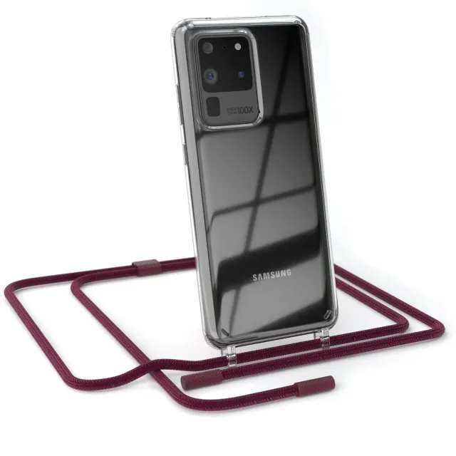 EAZY CASE Galaxy S20 Ultra Handykette Rope Beere rund abnehmbar