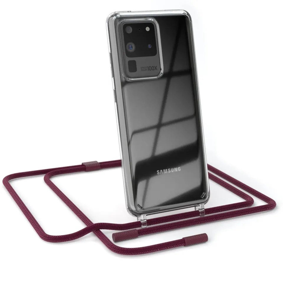 EAZY CASE Galaxy S20 Ultra Handykette Rope Beere rund abnehmbar