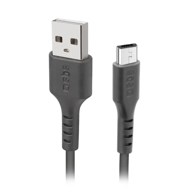 SBS USB Ladekabel Micro-USB 2 m schwarz Datenkabel