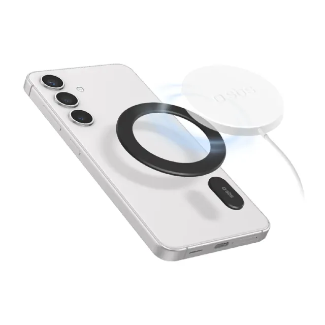 SBS MagSafe Adapter Magnetring Schwarz Applikator
