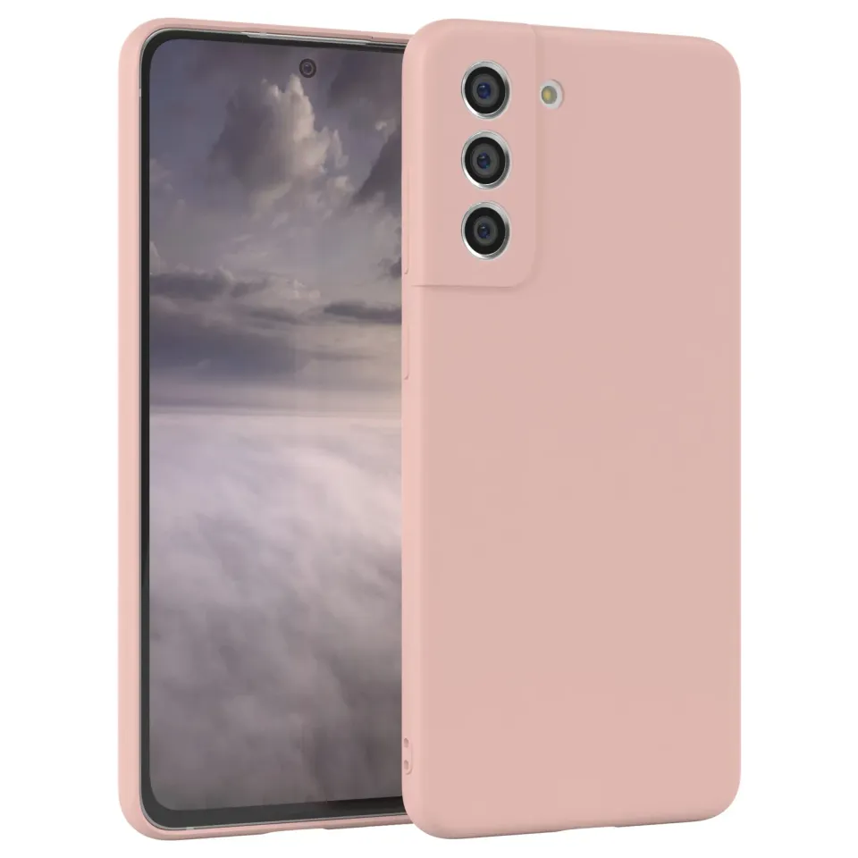 EAZY CASE Premium Silikon Galaxy S21 FE 5G Silikonhülle Alt Rosa matt