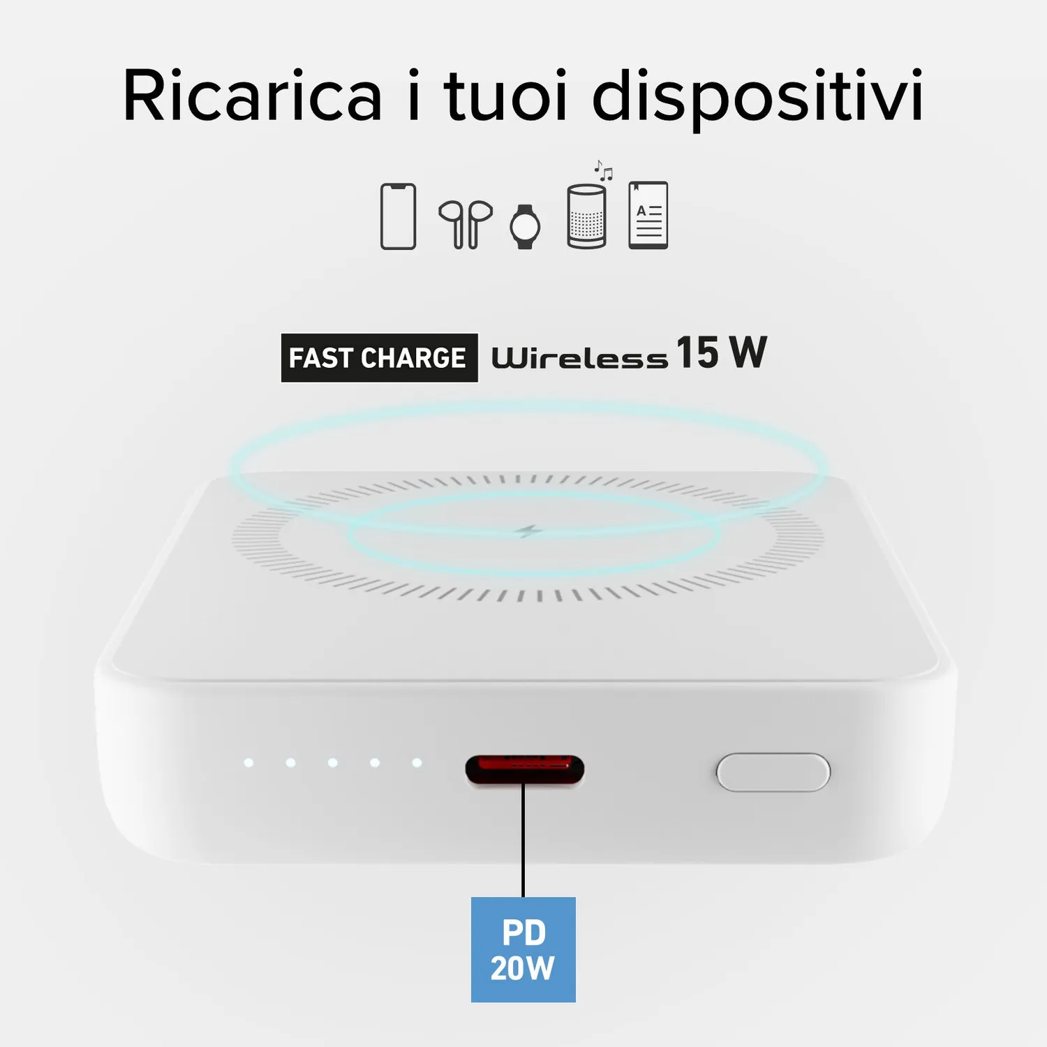 SBS Powerbank 5000mAh Wireless MagSafe kompakt