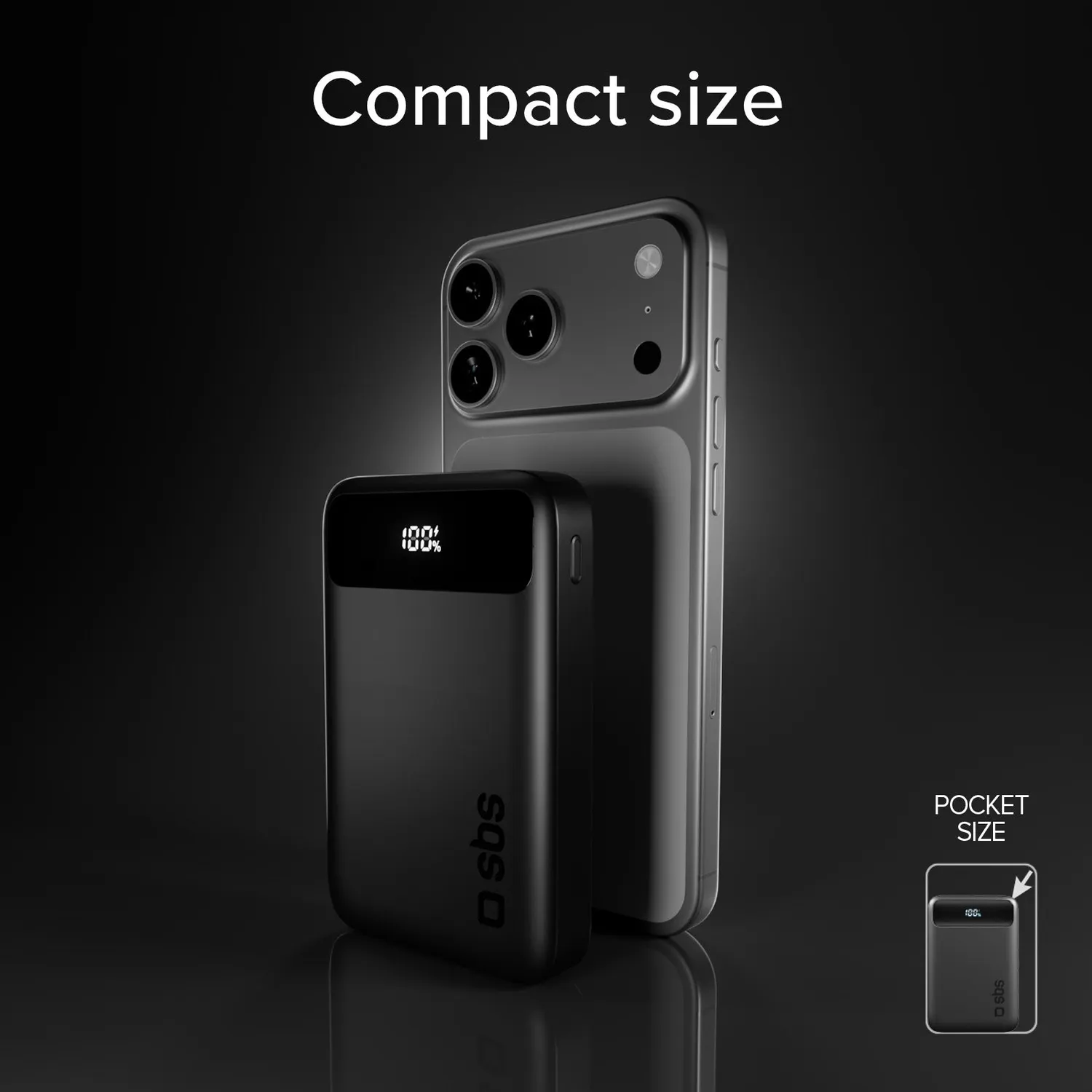 SBS Go Power 10000 mAh Powerbank 20W LCD Display
